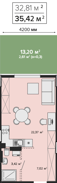 1К Поверх 1, Секція 1